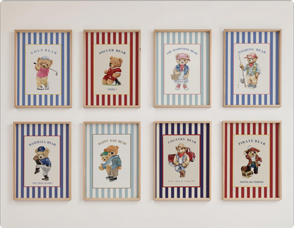 Vintage Bear Print, Artist Bear Illustration