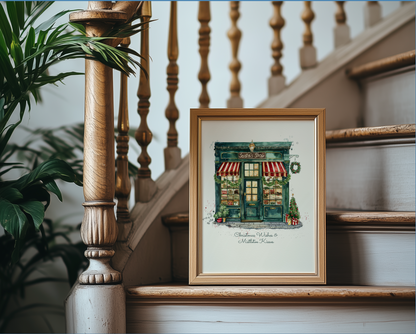 Santa's Workshop, Christmas Illustration, Watercolour Gouache Artwork