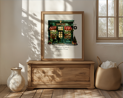 Santa's Workshop, Christmas Illustration, Watercolour Gouache Artwork