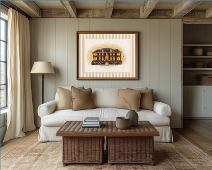 "Home Alone" Movie House Kevin's Home, Watercolour Illustration