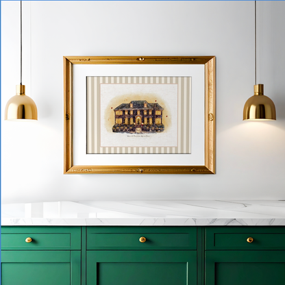 "Home Alone" Movie House Kevin's Home, Watercolour Illustration