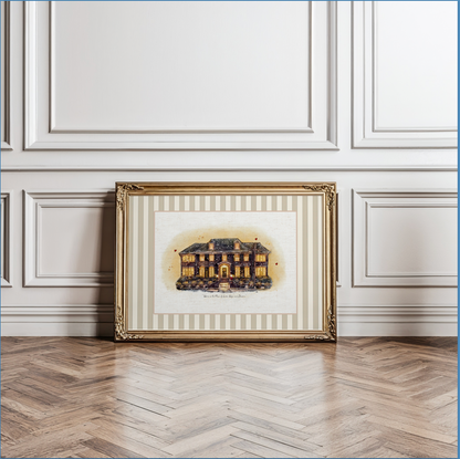 "Home Alone" Movie House Kevin's Home, Watercolour Illustration