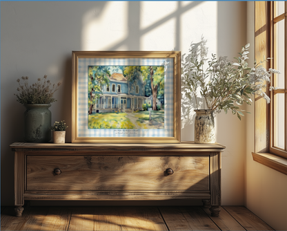 Gilmore Girls Stars Hollow Watercolor Illustration Lorelai and Rory's Home