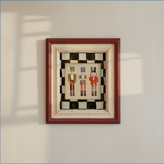 Nutcracker Holiday Print, Christmas Art, Three Kings Nutcracker Artwork, Holiday Wall Art Black Check