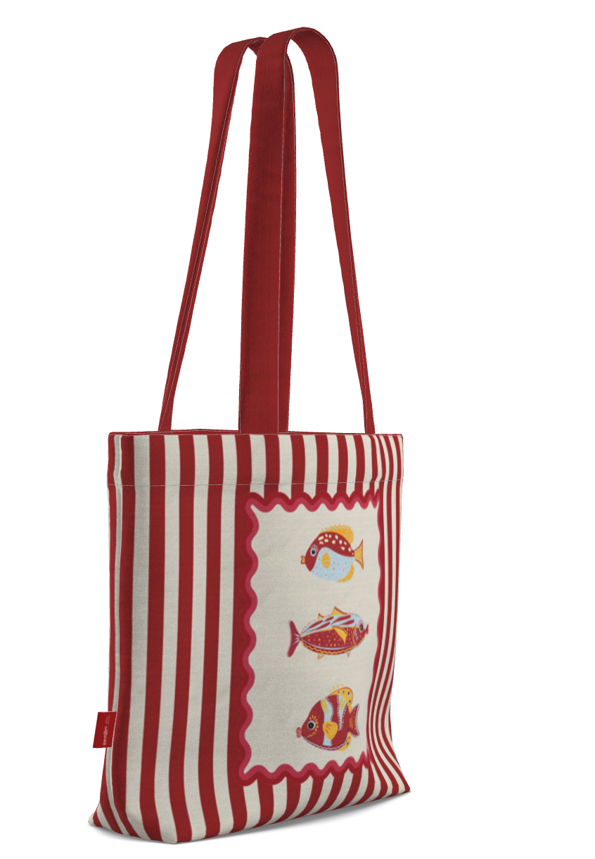 Everyday Tote Bag, Sardines Shopper "La Mer Collection"