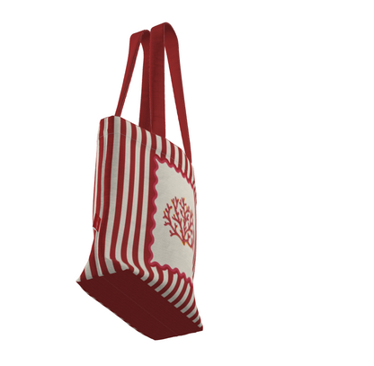 Everyday Tote Bag, Red Coral Shopper "La Mer Collection"