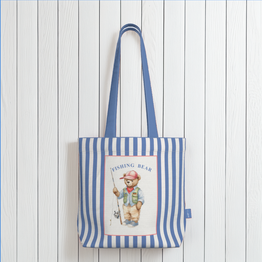 Everyday Tote Bag, The Fishing Bear Canvas Shopper