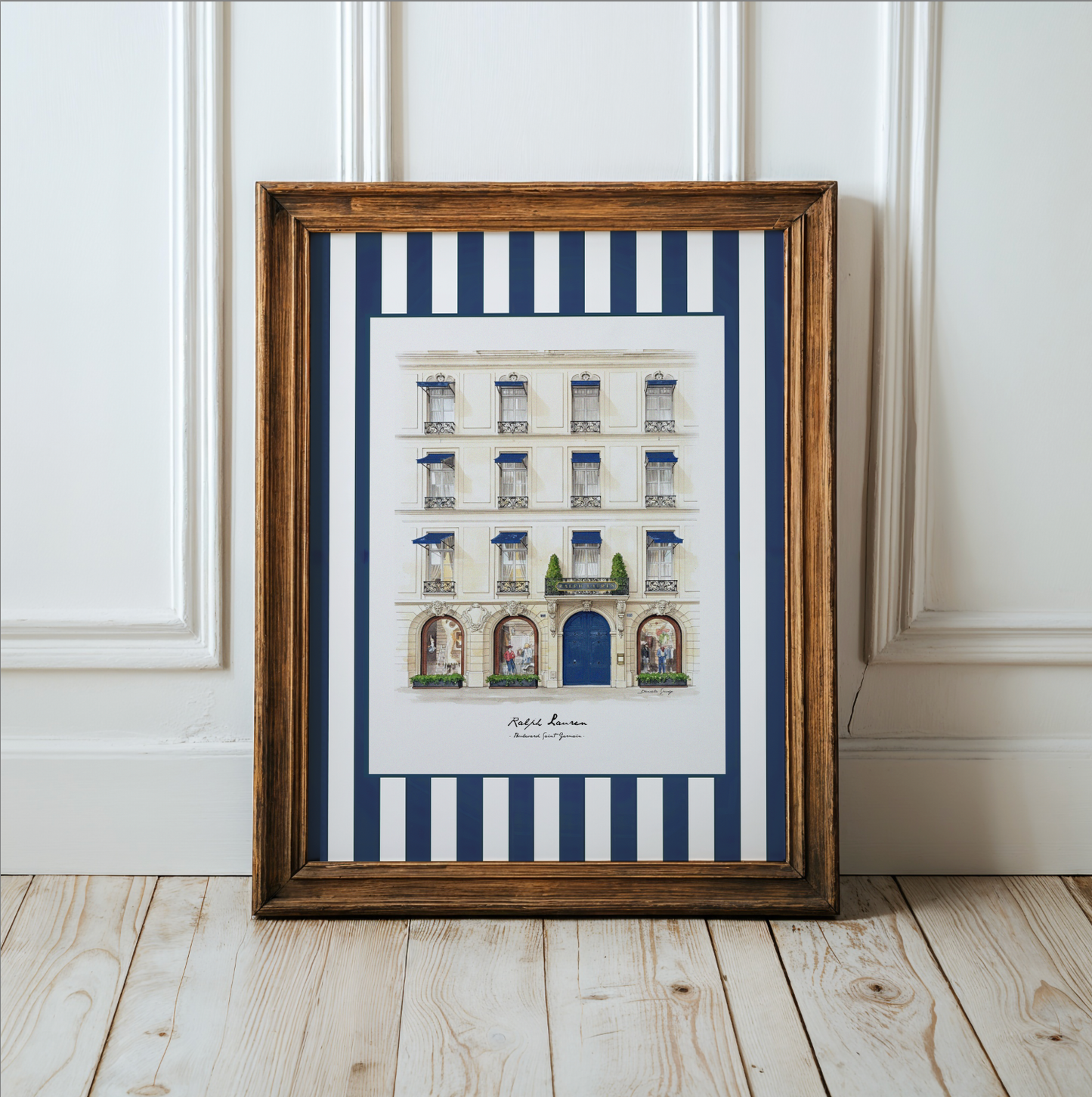Ralph Lauren Store Saint Germain Watercolor Paris Illustration