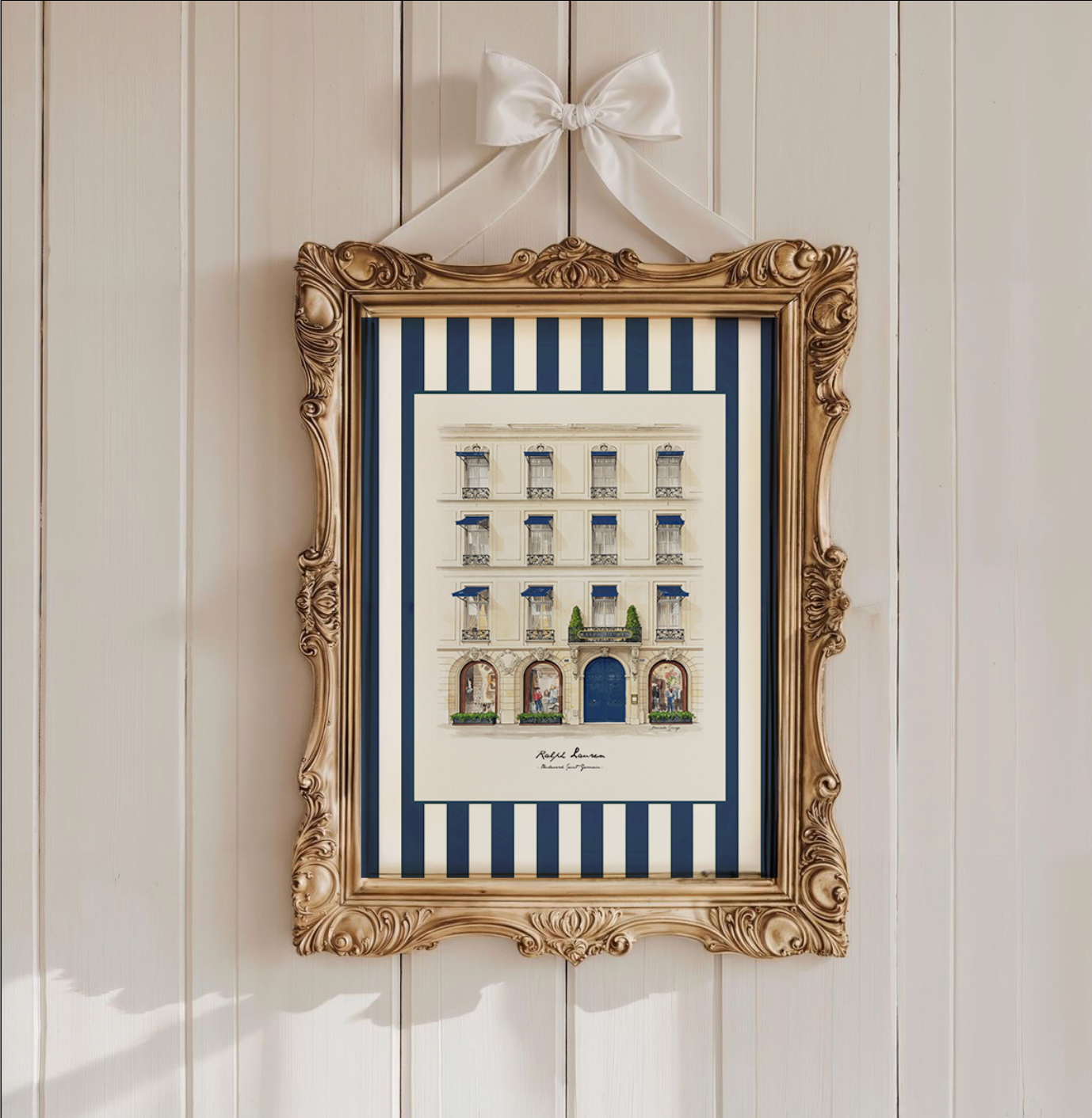 Ralph Lauren Store Saint Germain Watercolor Paris Illustration