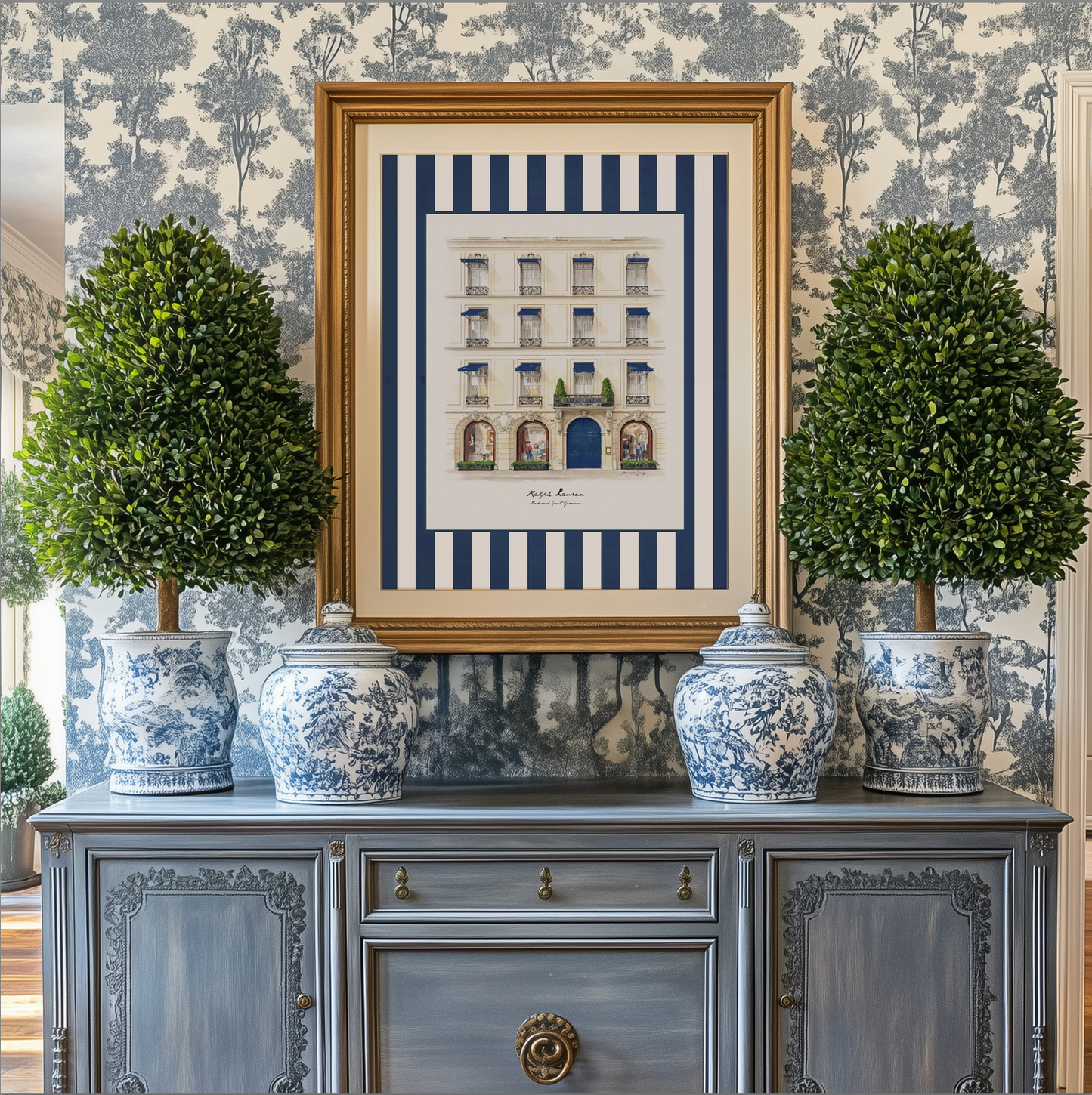 Ralph Lauren Store Saint Germain Watercolor Paris Illustration