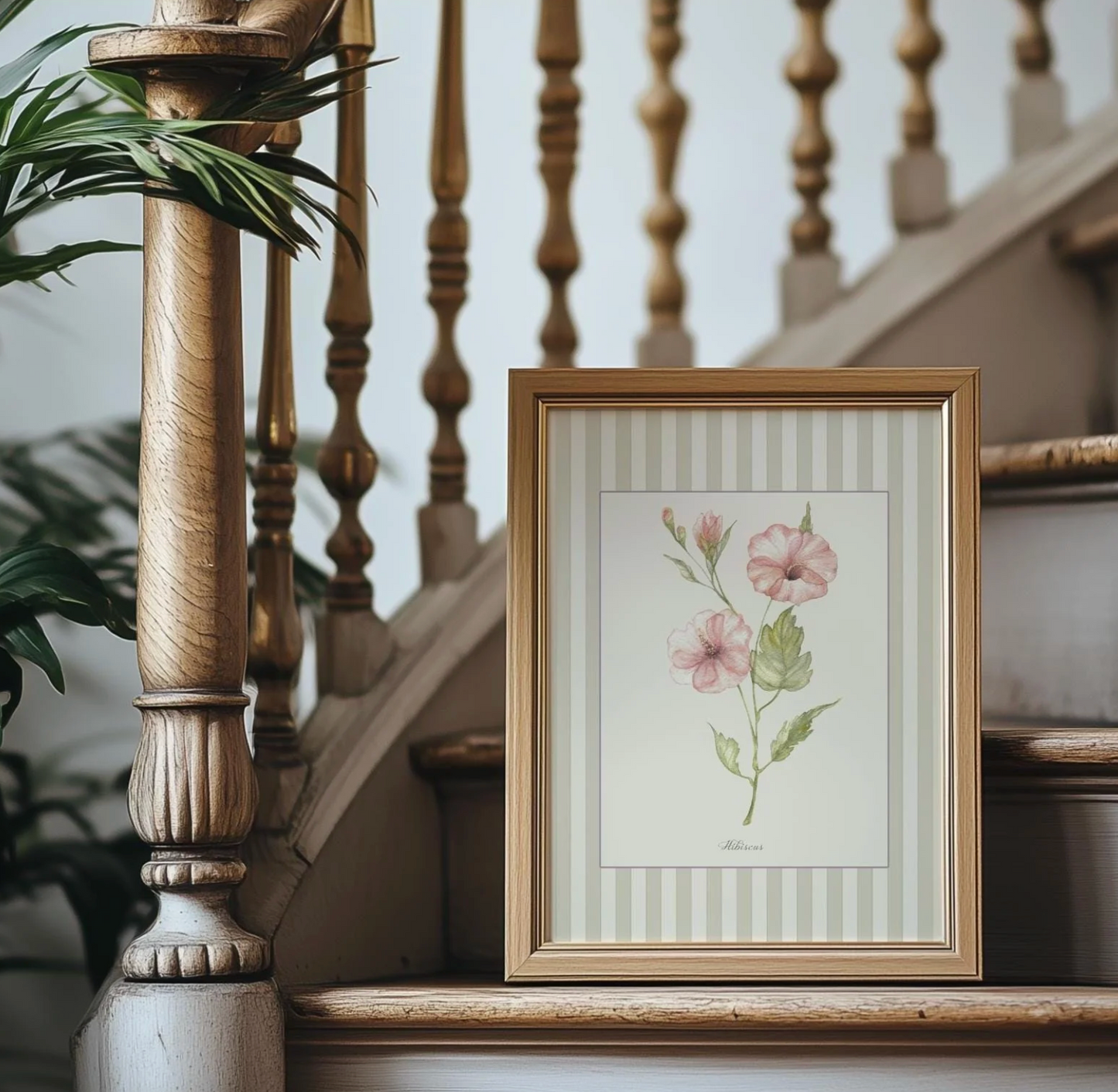Floral Gallery Set of 6, Botanical Watercolor Illustrations, Snowdrops, Hibiscus, Peony, Hydrangea, White Lilac, Marguerite