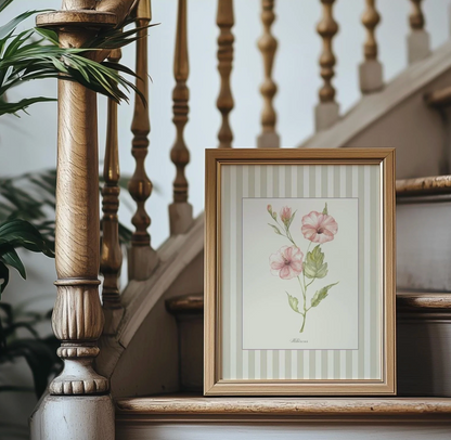 Floral Gallery Set of 6, Botanical Watercolor Illustrations, Snowdrops, Hibiscus, Peony, Hydrangea, White Lilac, Marguerite