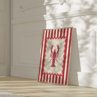 Lobster Wall Art Coastal Print
