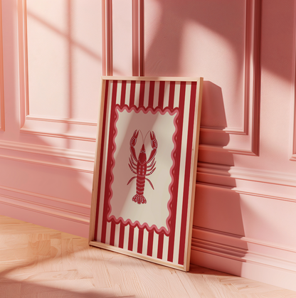 Lobster Wall Art Coastal Print