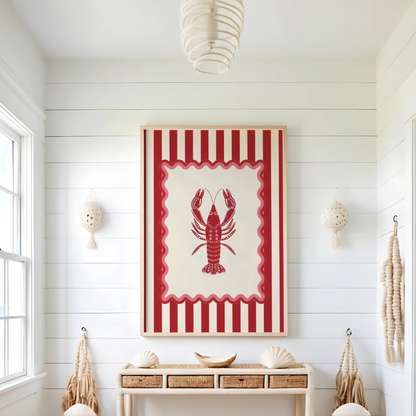 Lobster Wall Art Coastal Print