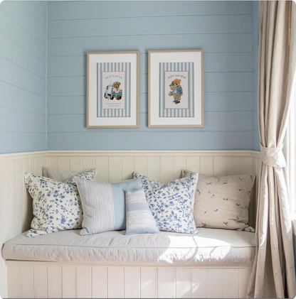 Beach Bear Striped Wall Art Summer Vibes