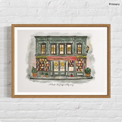 The Shop Around The Corner "You've Got Mail" Movie Illustration in Watercolor