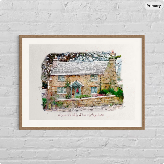 Rosehill Cottage " The Holiday " Movie Illustration Watercolor