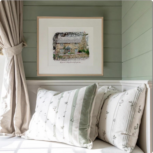 Rosehill Cottage " The Holiday " Movie Illustration Watercolor