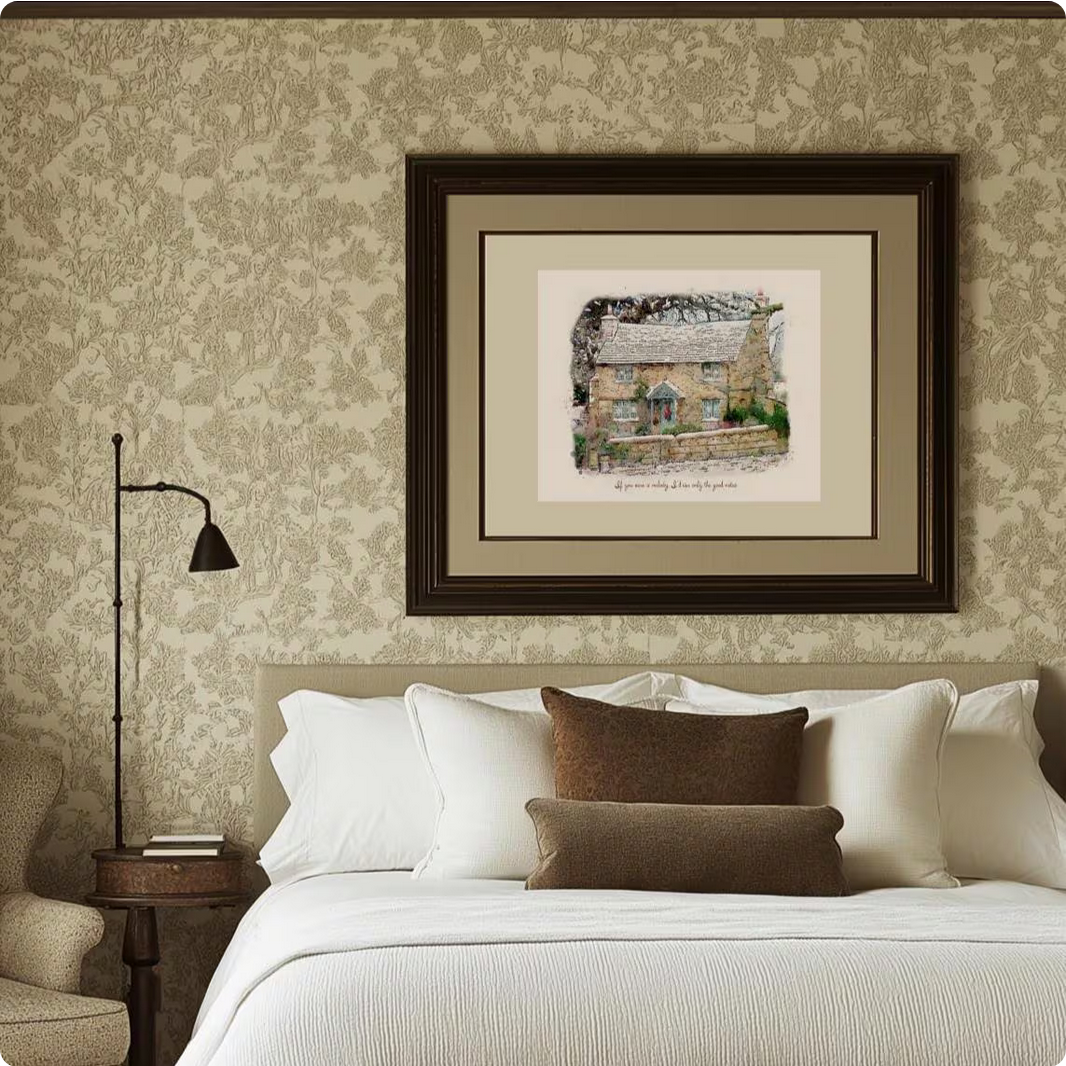 Rosehill Cottage " The Holiday " Movie Illustration Watercolor