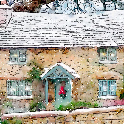 Rosehill Cottage " The Holiday " Movie Illustration Watercolor