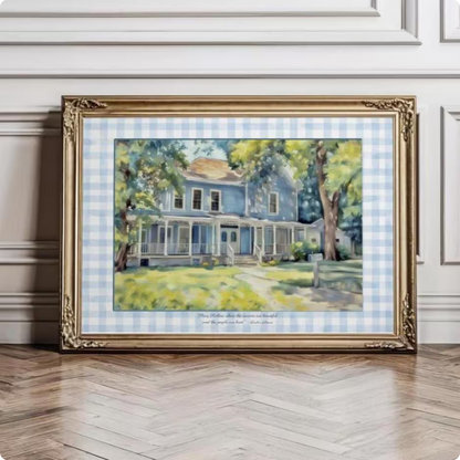 Gilmore Girls Stars Hollow Watercolor Illustration Lorelai and Rory's Home