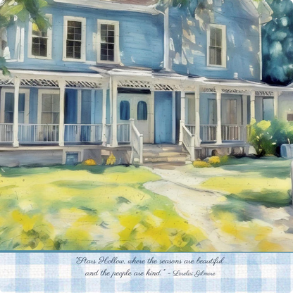 Gilmore Girls Stars Hollow Watercolor Illustration Lorelai and Rory's Home