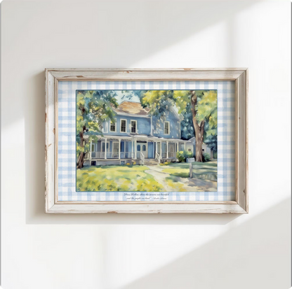 Gilmore Girls Stars Hollow Watercolor Illustration Lorelai and Rory's Home