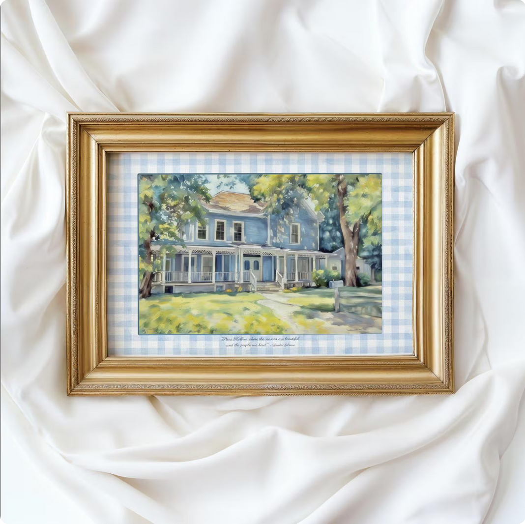 Gilmore Girls Stars Hollow Watercolor Illustration I Lorelai and Rory's Home