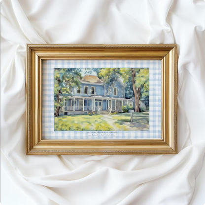 Gilmore Girls Stars Hollow Watercolor Illustration Lorelai and Rory's Home