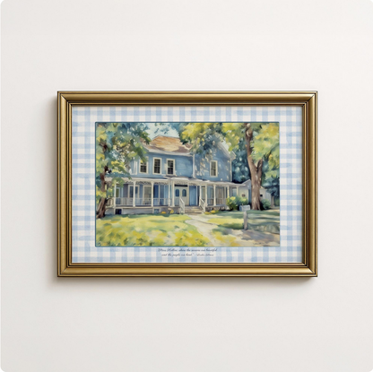 Gilmore Girls Stars Hollow Watercolor Illustration Lorelai and Rory's Home