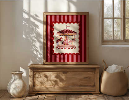 Le Cirque I Circus Artwork I Kids Room Illustration I Funfair Wall Art I Carousel Print