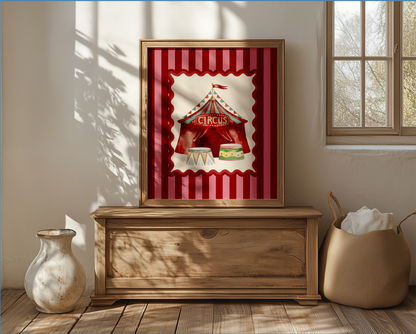 Set of 3 Kids Room Illustrations, Le Cirque Circus Artwork