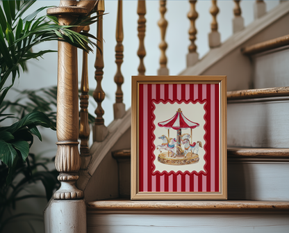 Set of 3 Kids Room Illustrations, Le Cirque Circus Artwork