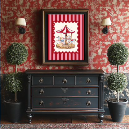 Set of 3 Kids Room Illustrations, Le Cirque Circus Artwork