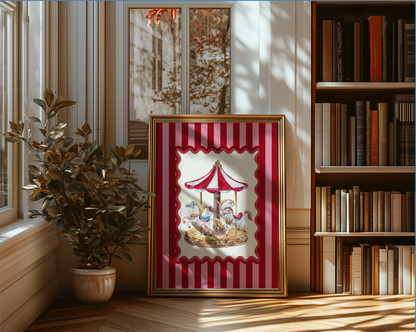 Set of 3 Kids Room Illustrations, Le Cirque Circus Artwork