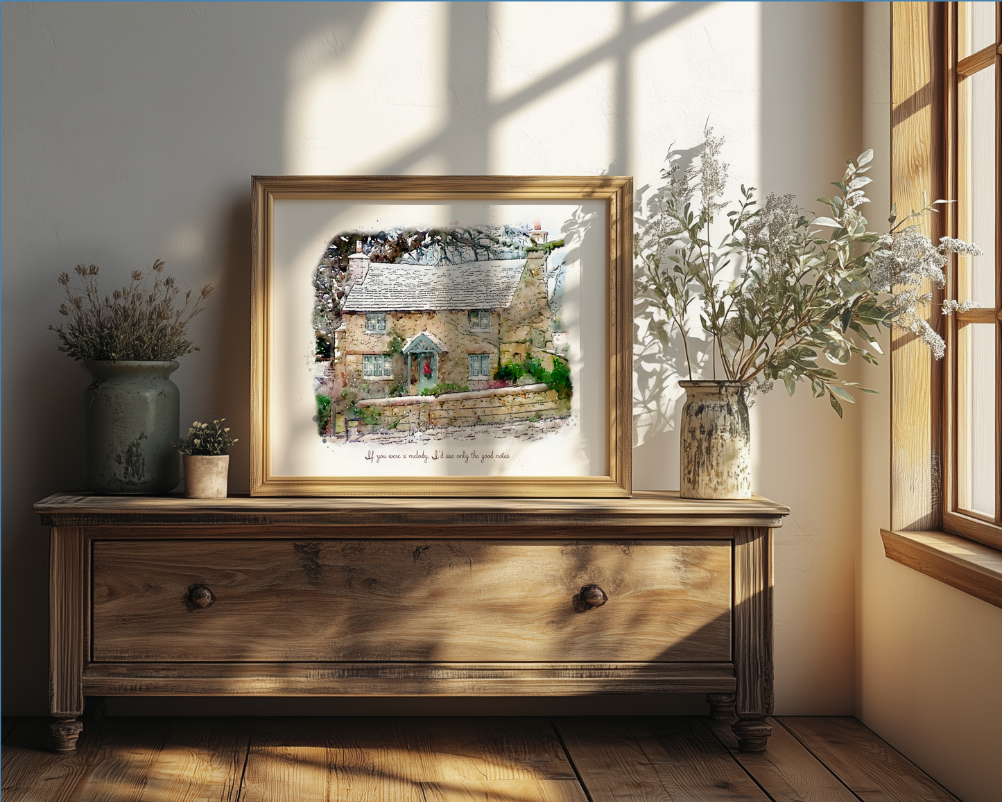 Rosehill Cottage " The Holiday " Movie Illustration Watercolor