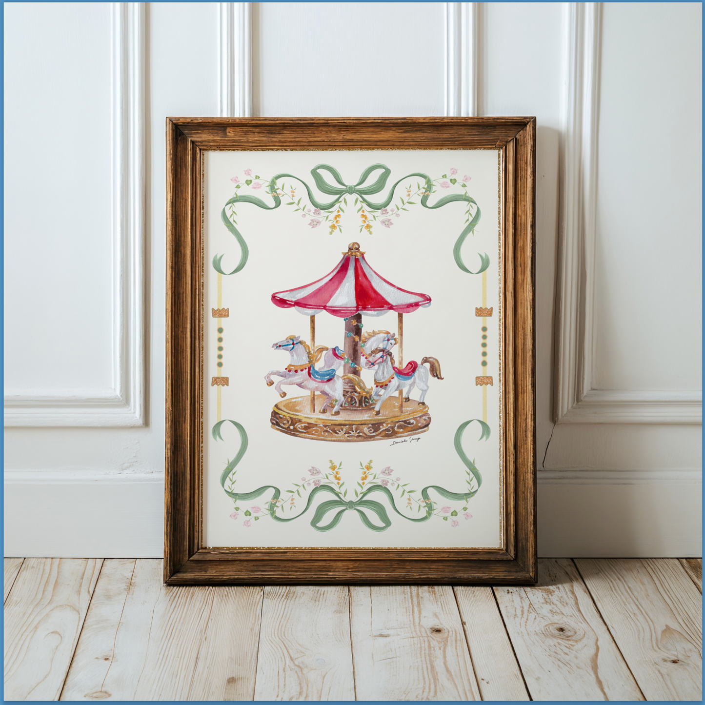 Pastel Carousel Illustration Merry-go-round Artwork