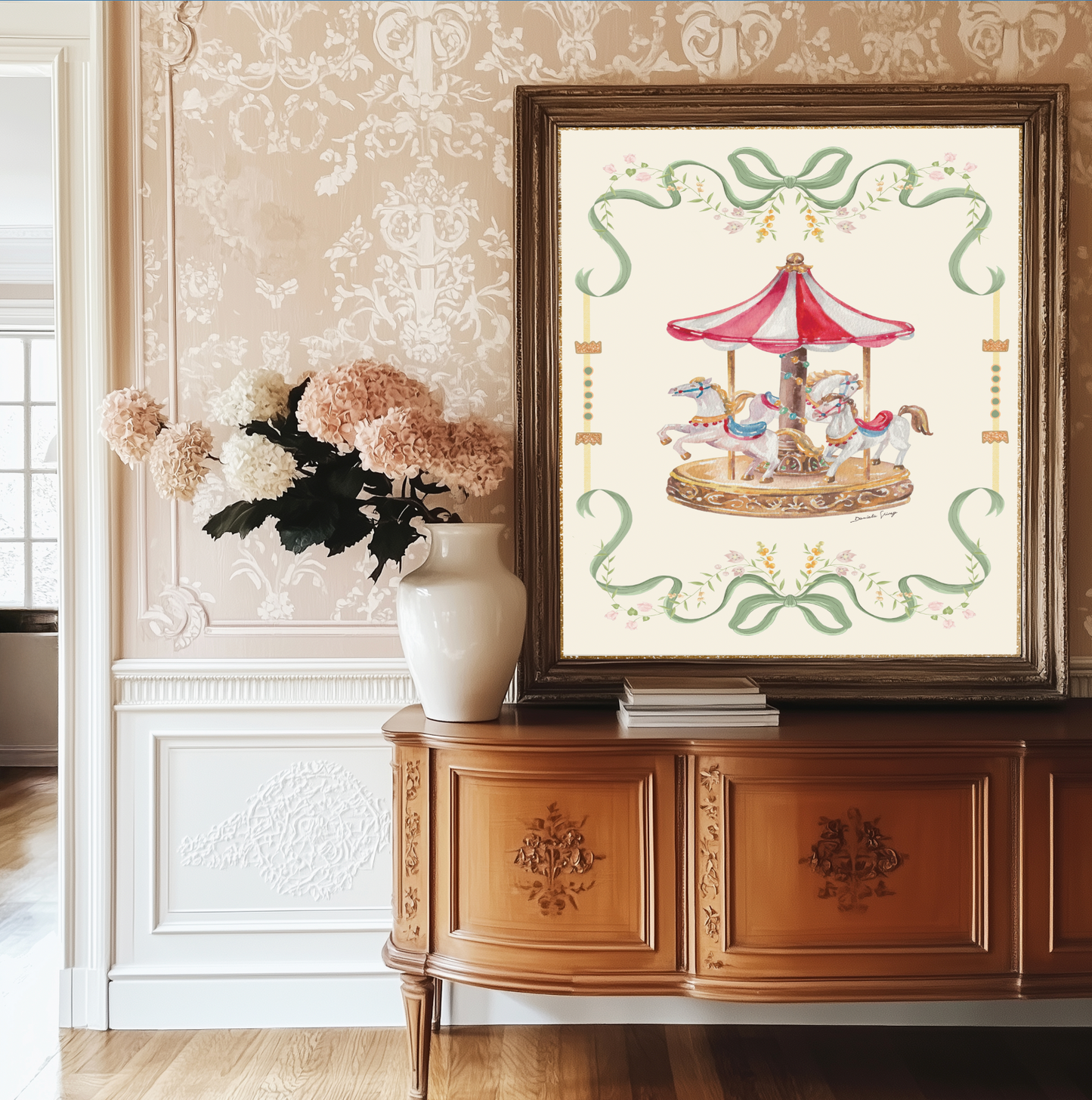 Pastel Carousel Illustration Merry-go-round Artwork