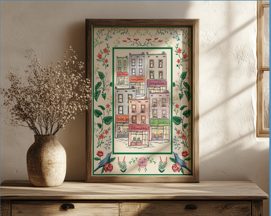 Paris Arrondisments Buildings, Whimsical Art Illustration of the iconic Paris Haussmann Architecture