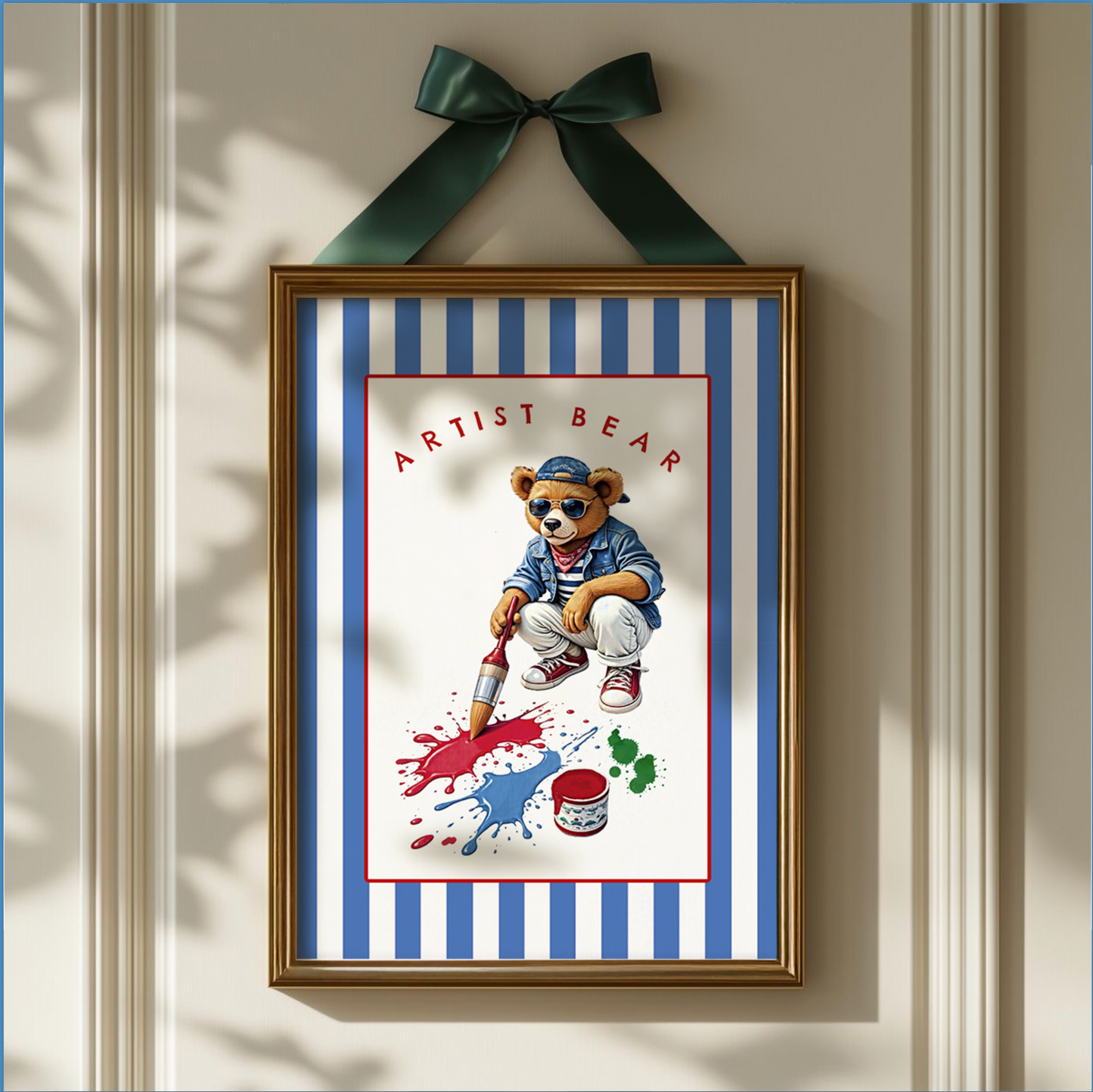 Vintage Bear Print, Artist Bear Illustration