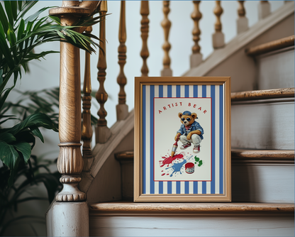 Vintage Bear Print, Artist Bear Illustration