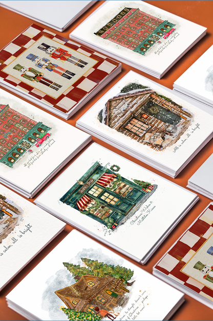 Christmas Cards, Holiday Greeting Cards A6 Pack of 5