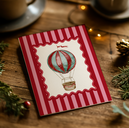 Curated Set of 5 Whimsical Christmas Cards, Holiday Greeting Cards