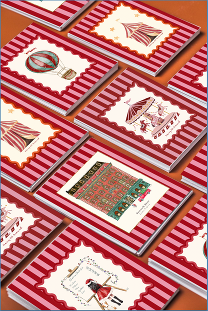 Curated Set of 5 Whimsical Christmas Cards, Holiday Greeting Cards