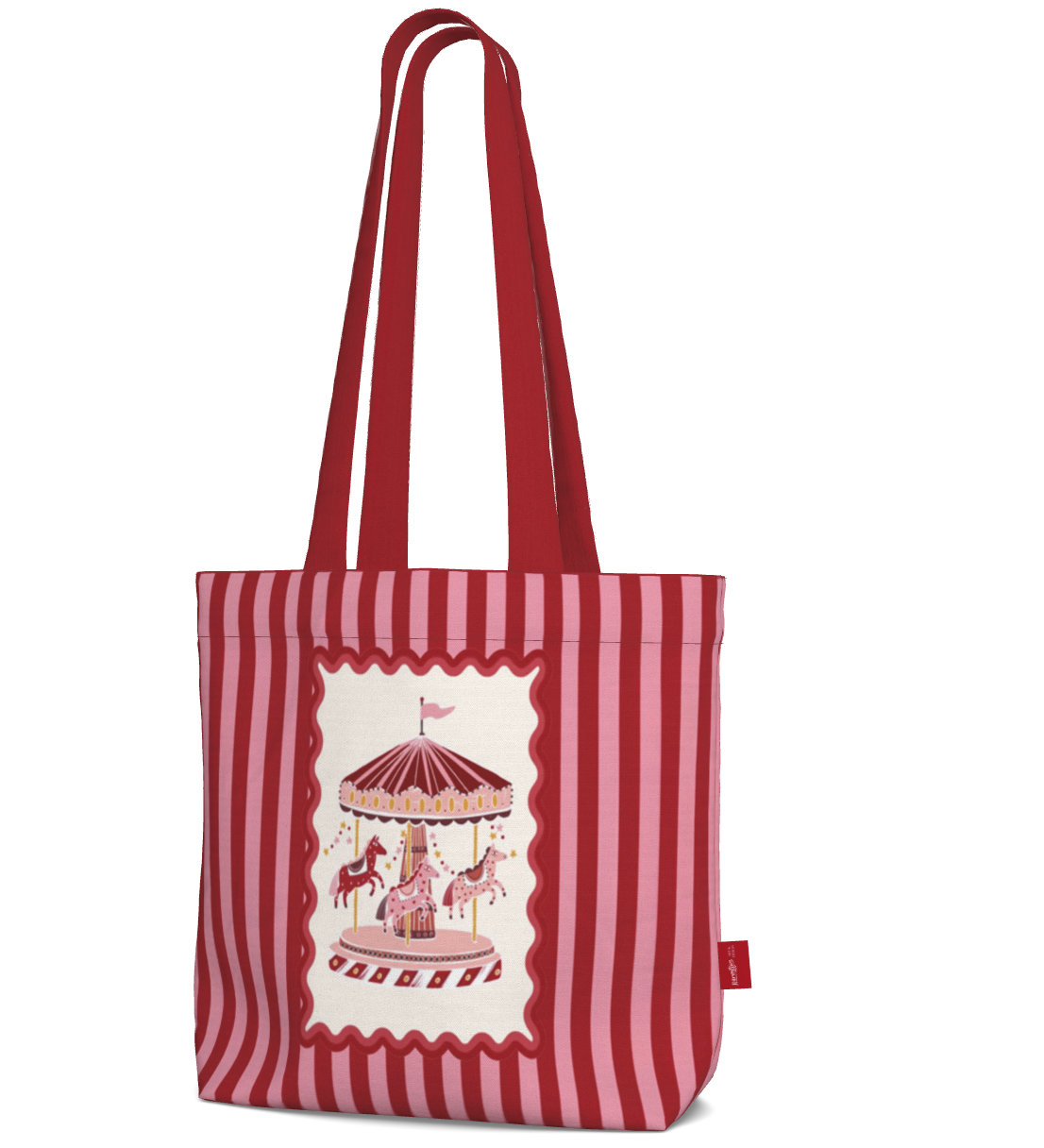 Everyday Tote Bag, Vintage Carousel Cotton Shopper
