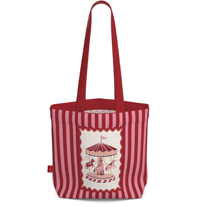 Everyday Tote Bag, Vintage Carousel Cotton Shopper