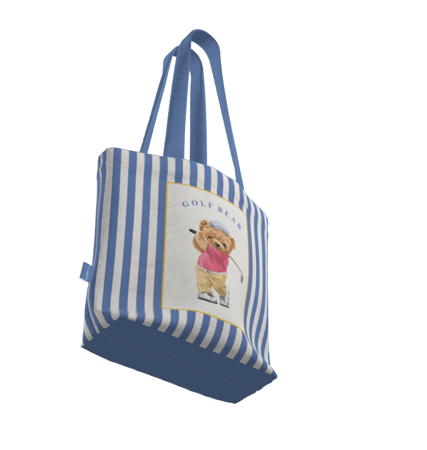 Everyday Tote Bag, The Golf Bear Canvas Shopper