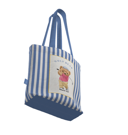 Everyday Tote Bag, The Golf Bear Canvas Shopper