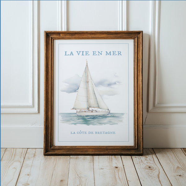 Sailboat Print Nautical Kitchen Wall Art Nancy Meyers Style Decor ...